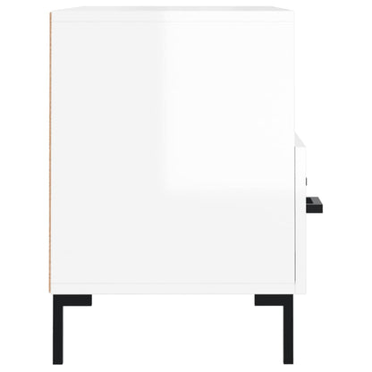 vidaXL TV Cabinet High Gloss White 80x36x50 cm Engineered Wood