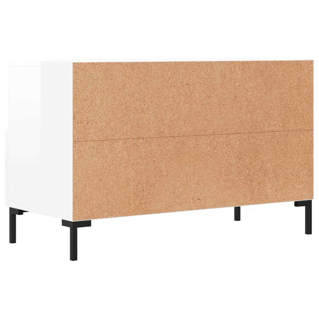 vidaXL TV Cabinet High Gloss White 80x36x50 cm Engineered Wood