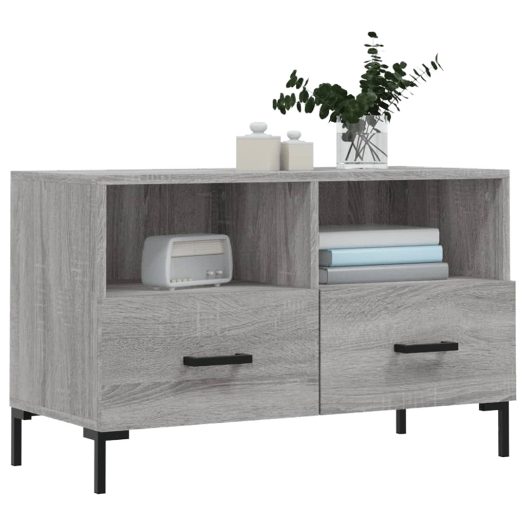 vidaXL TV Cabinet Grey Sonoma 80x36x50 cm Engineered Wood