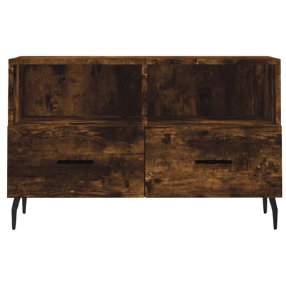 vidaXL TV Cabinet Smoked Oak 80x36x50 cm Engineered Wood