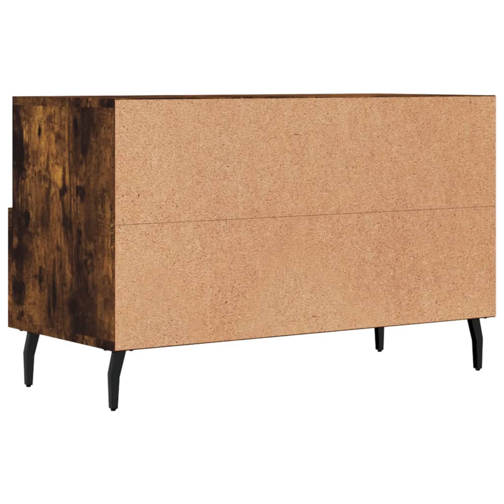 vidaXL TV Cabinet Smoked Oak 80x36x50 cm Engineered Wood
