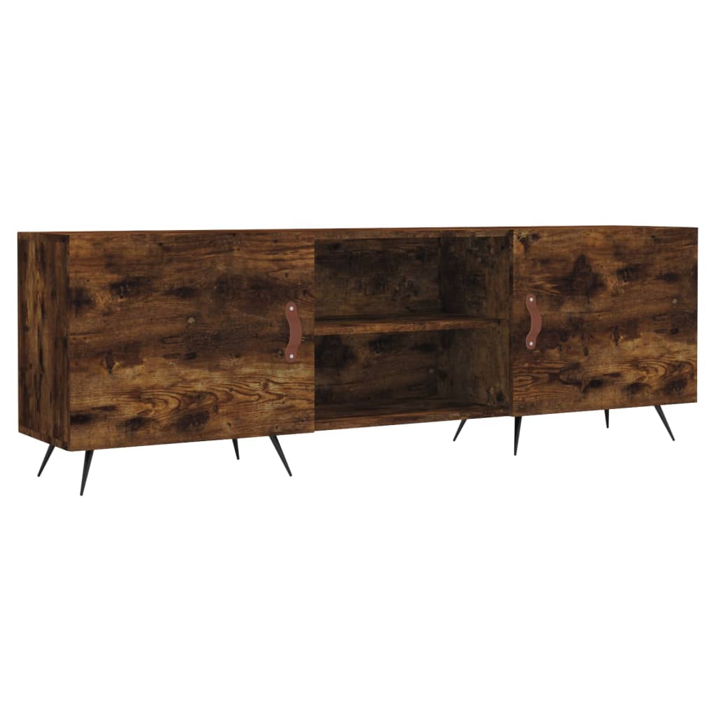 vidaXL TV Cabinet Smoked Oak 150x30x50 cm Engineered Wood