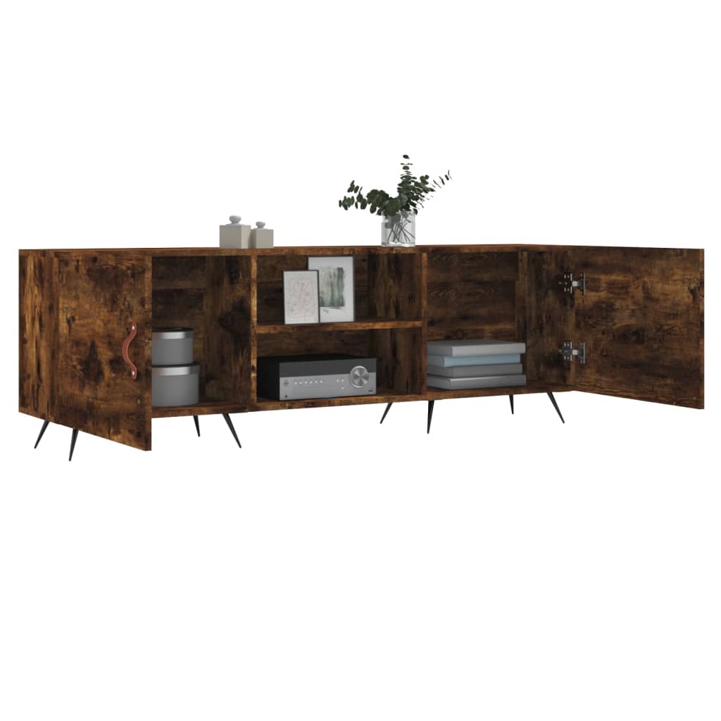 vidaXL TV Cabinet Smoked Oak 150x30x50 cm Engineered Wood