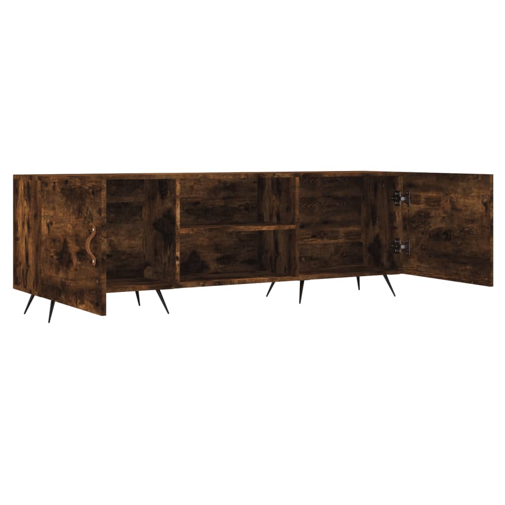 vidaXL TV Cabinet Smoked Oak 150x30x50 cm Engineered Wood