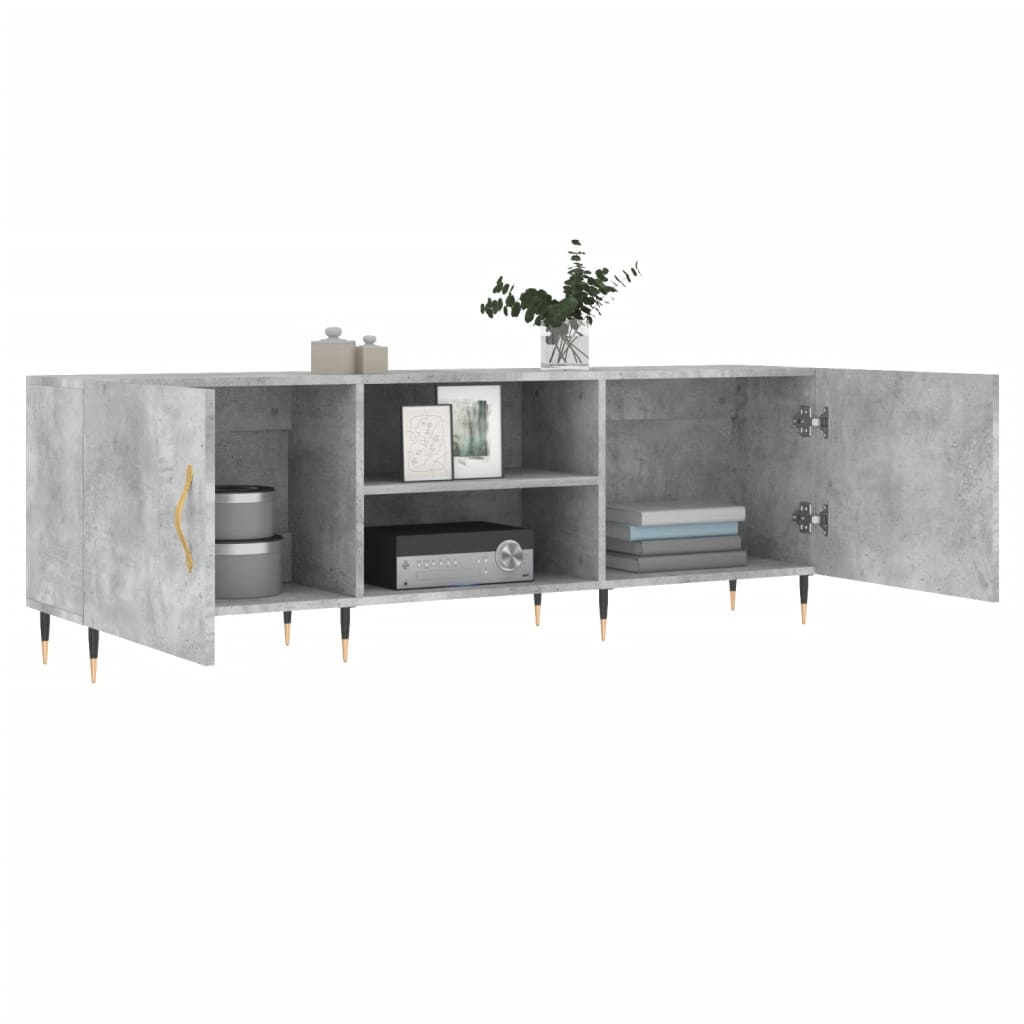 vidaXL TV Cabinet Concrete Grey 150x30x50 cm Engineered Wood