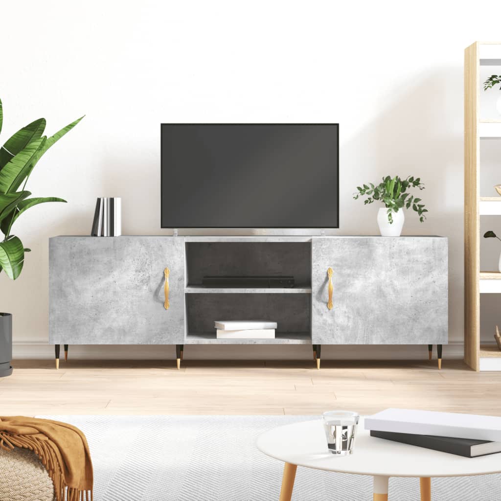 vidaXL TV Cabinet Concrete Grey 150x30x50 cm Engineered Wood