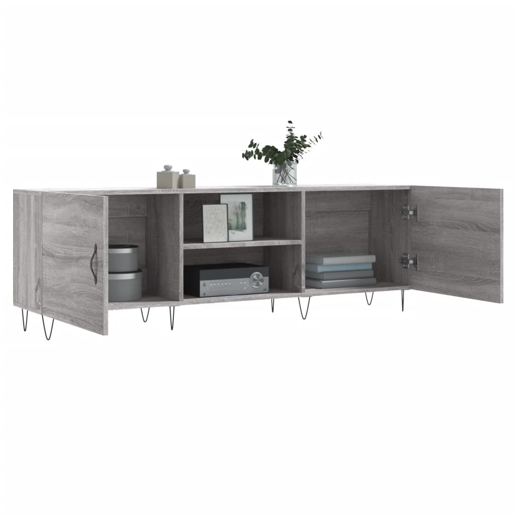 vidaXL TV Cabinet Grey Sonoma 150x30x50 cm Engineered Wood