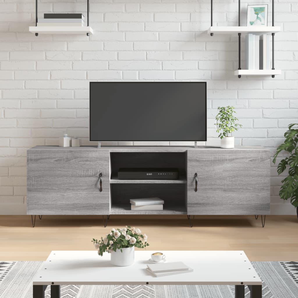 vidaXL TV Cabinet Grey Sonoma 150x30x50 cm Engineered Wood