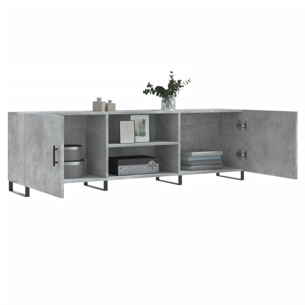 vidaXL TV Cabinet Concrete Grey 150x30x50 cm Engineered Wood