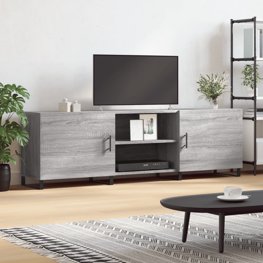vidaXL TV Cabinet Grey Sonoma 150x30x50 cm Engineered Wood