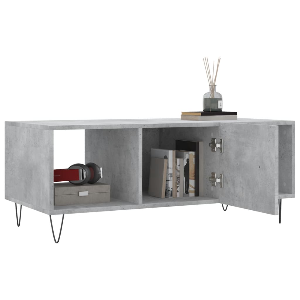 vidaXL Coffee Table Concrete Grey 102x50x40 cm Engineered Wood