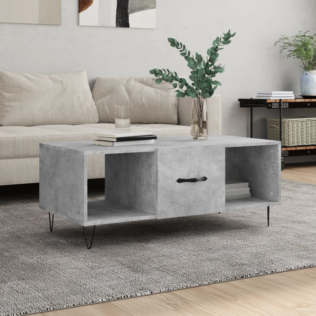 vidaXL Coffee Table Concrete Grey 102x50x40 cm Engineered Wood