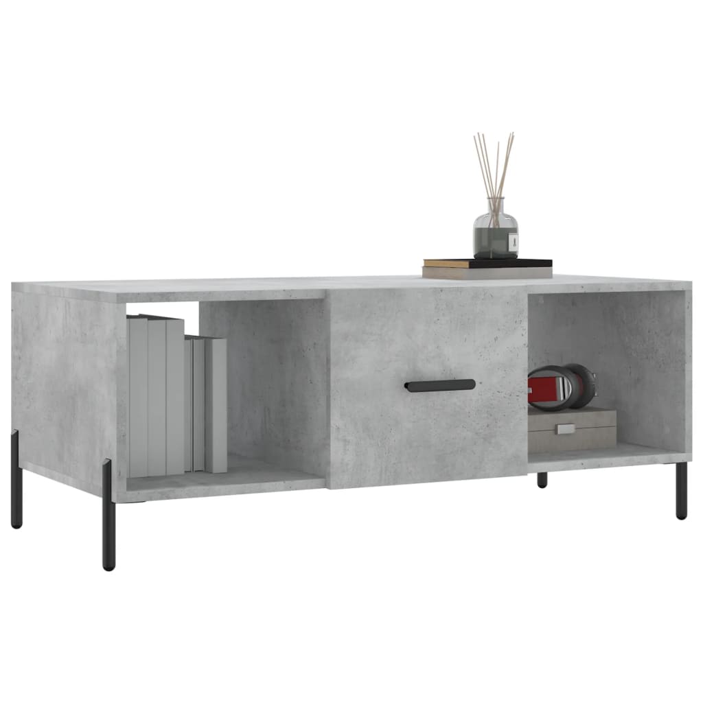 vidaXL Coffee Table Concrete Grey 102x50x40 cm Engineered Wood