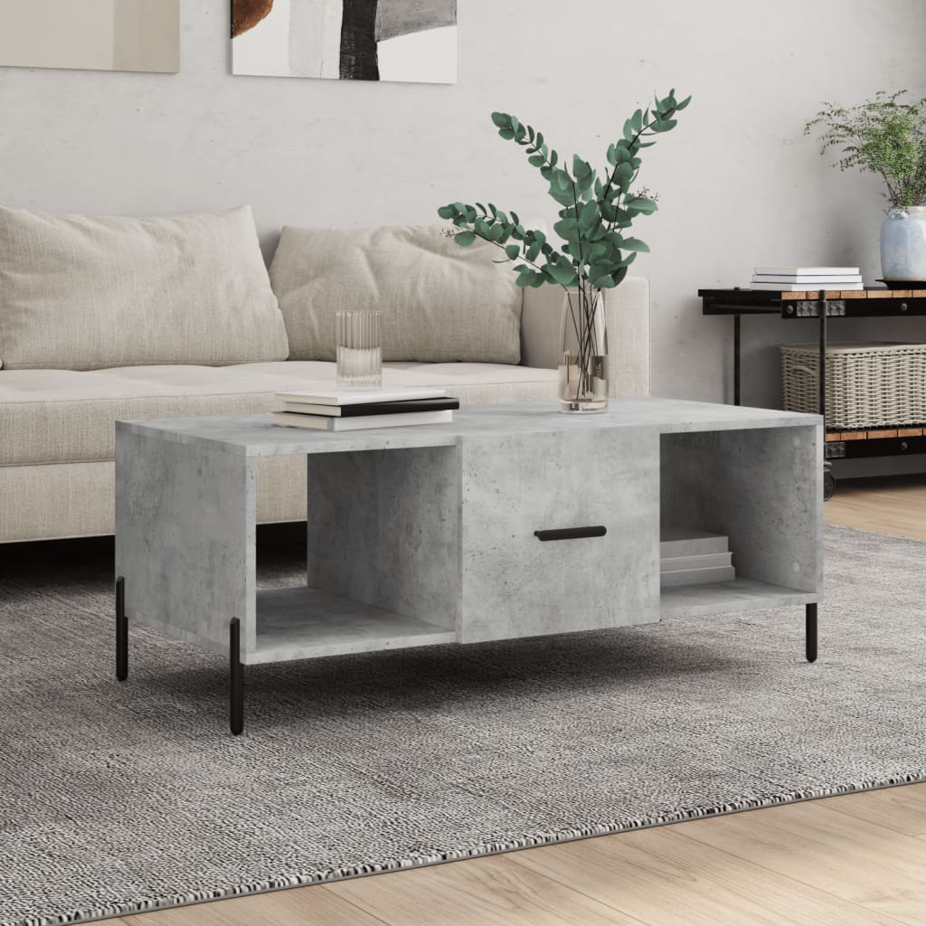 vidaXL Coffee Table Concrete Grey 102x50x40 cm Engineered Wood