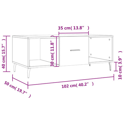vidaXL Coffee Table Black 102x50x40 cm Engineered Wood