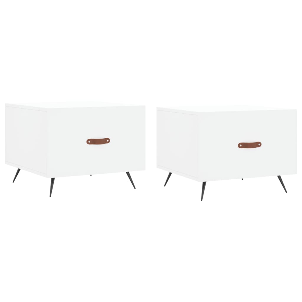 vidaXL Coffee Tables 2 pcs White 50x50x40 cm Engineered Wood