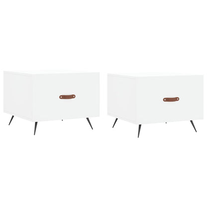 vidaXL Coffee Tables 2 pcs White 50x50x40 cm Engineered Wood