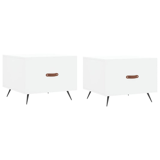 vidaXL Coffee Tables 2 pcs White 50x50x40 cm Engineered Wood