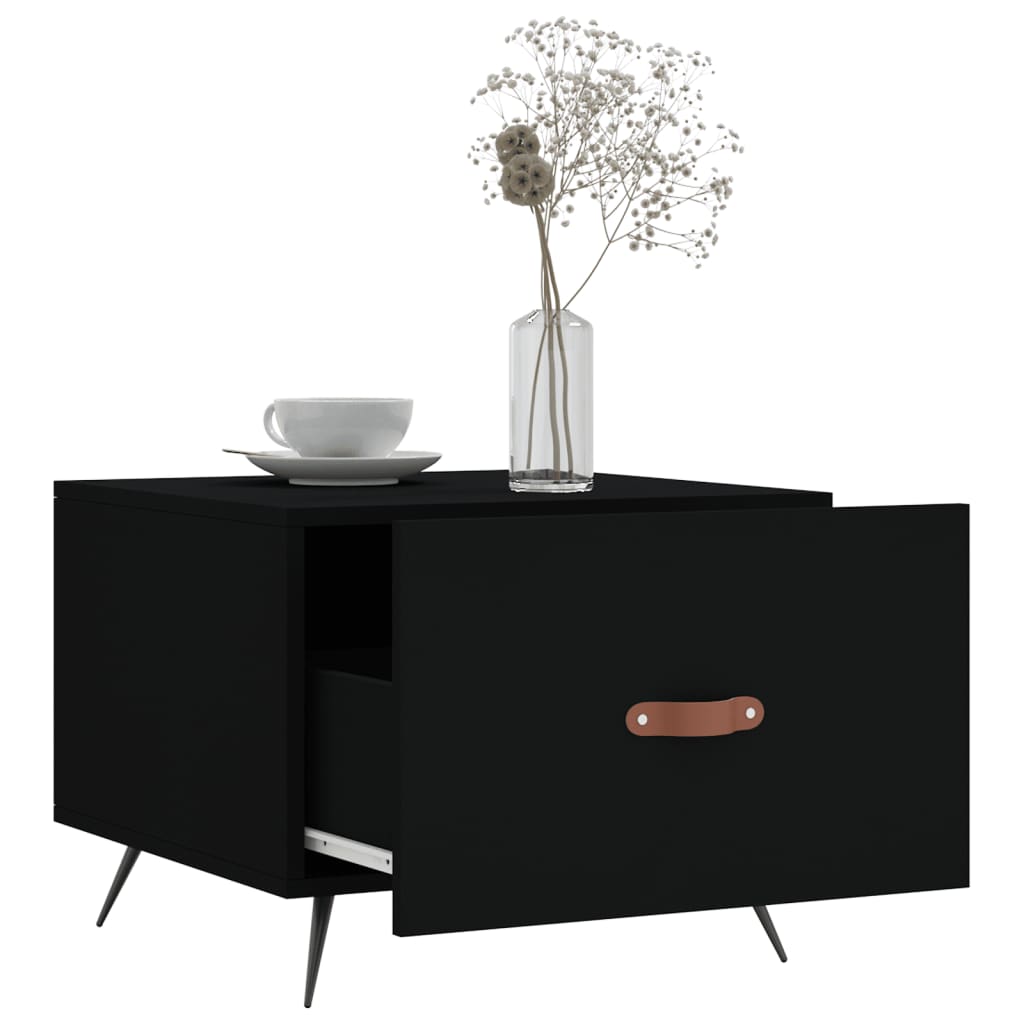vidaXL Coffee Tables 2 pcs Black 50x50x40 cm Engineered Wood