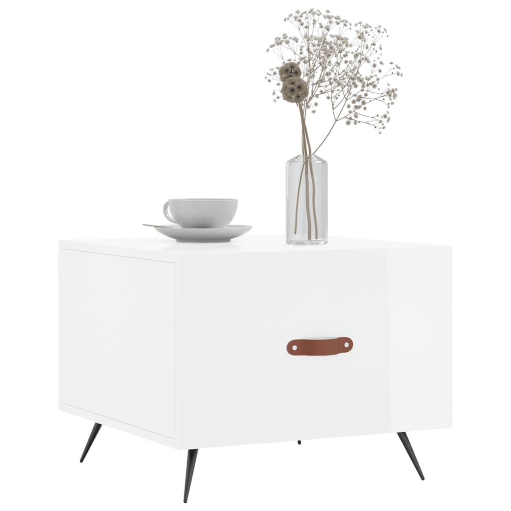 vidaXL Coffee Table High Gloss White 50x50x40 cm Engineered Wood