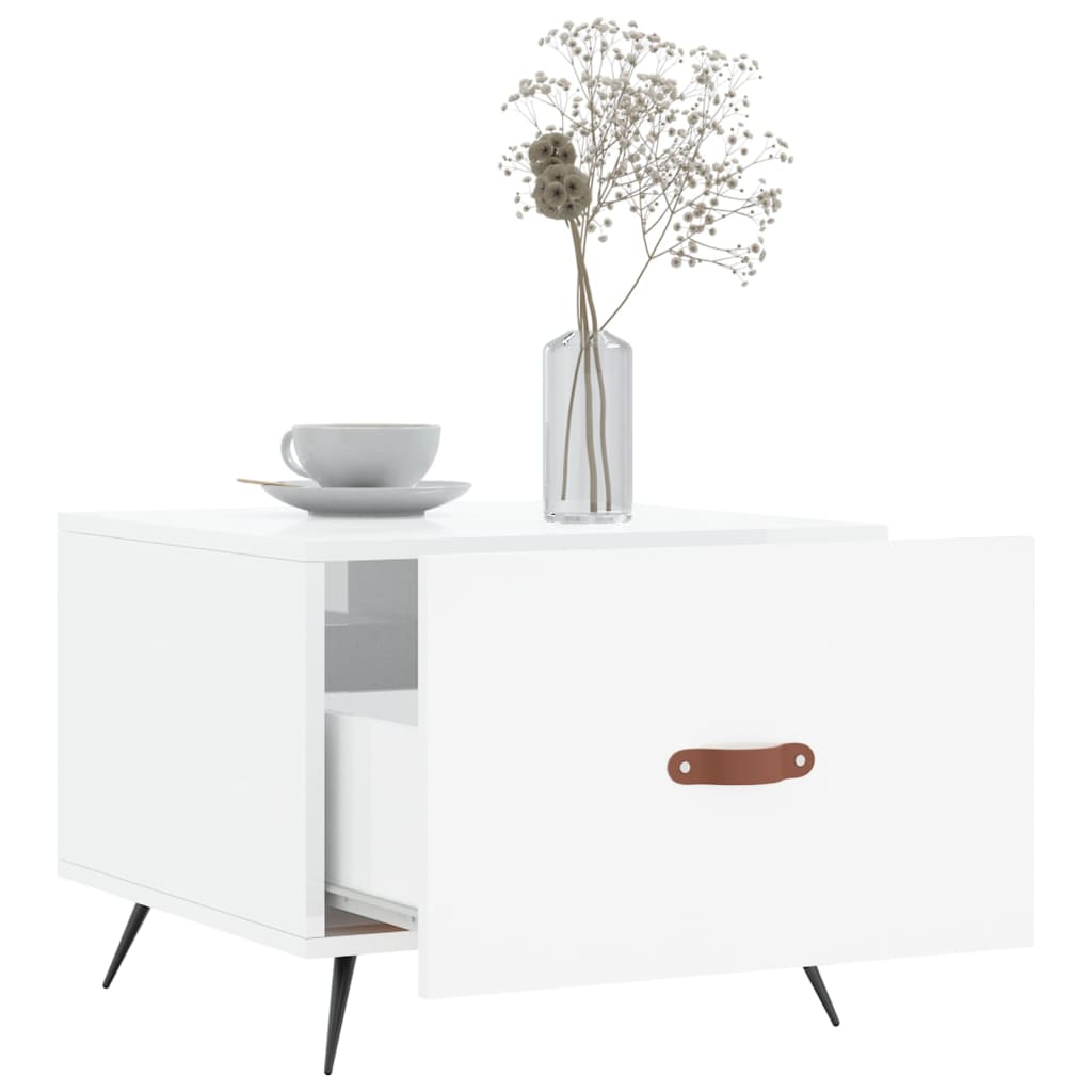 vidaXL Coffee Table High Gloss White 50x50x40 cm Engineered Wood
