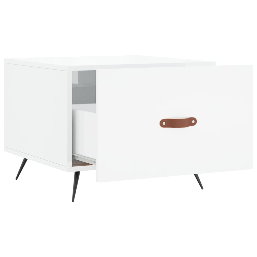 vidaXL Coffee Table High Gloss White 50x50x40 cm Engineered Wood