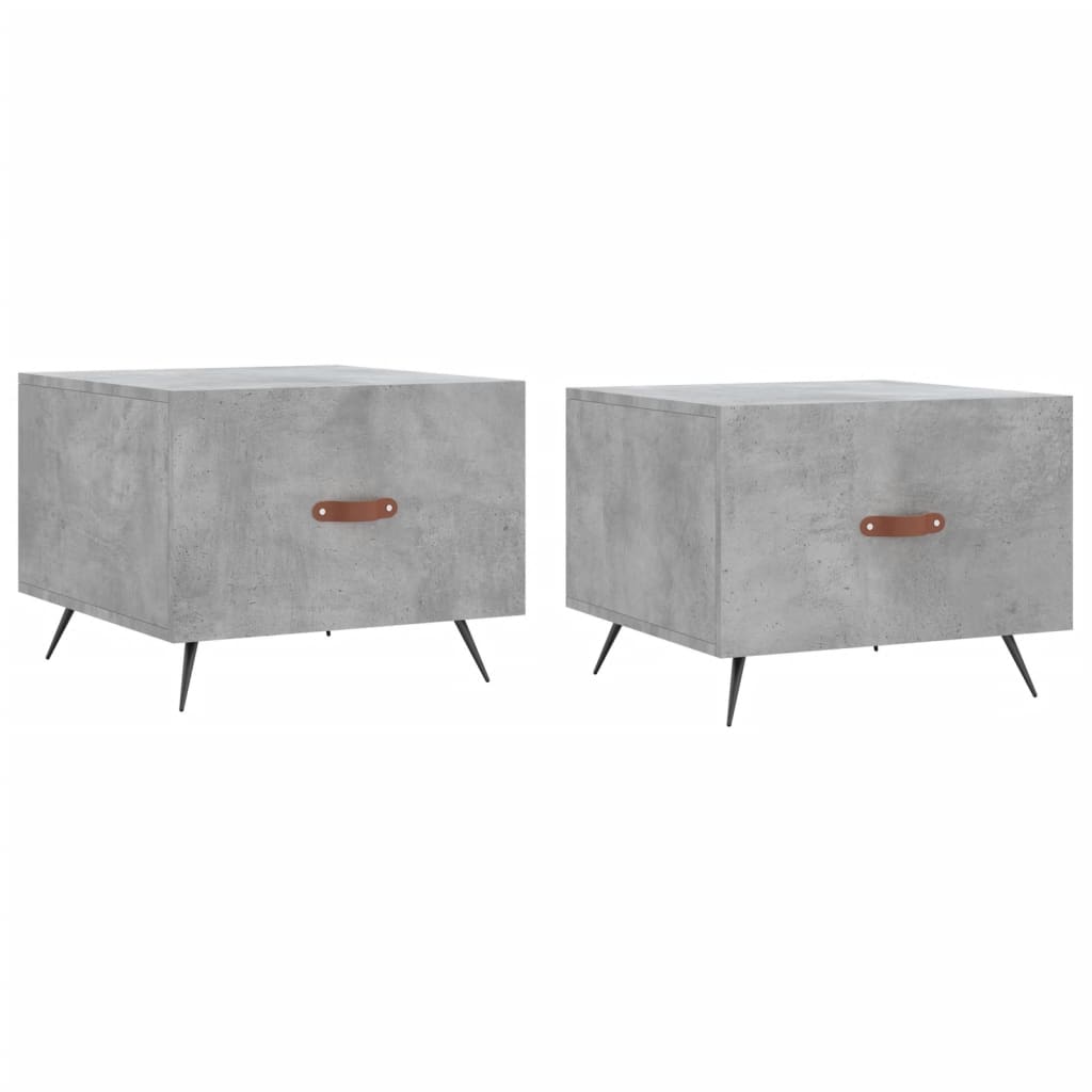 vidaXL Coffee Tables 2 pcs Concrete Grey 50x50x40 cm Engineered Wood