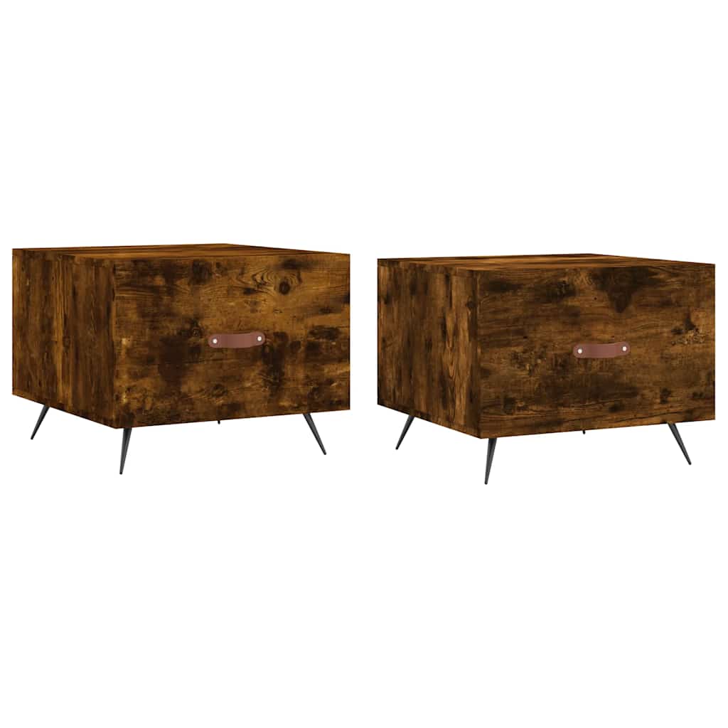 vidaXL Coffee Tables 2 pcs Smoked Oak 50x50x40 cm Engineered Wood