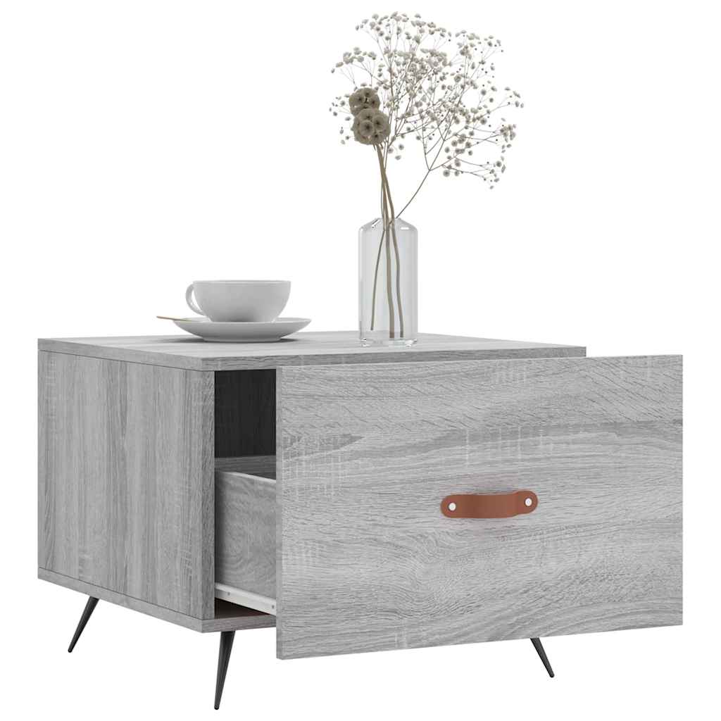 vidaXL Coffee Table Grey Sonoma 50x50x40 cm Engineered Wood