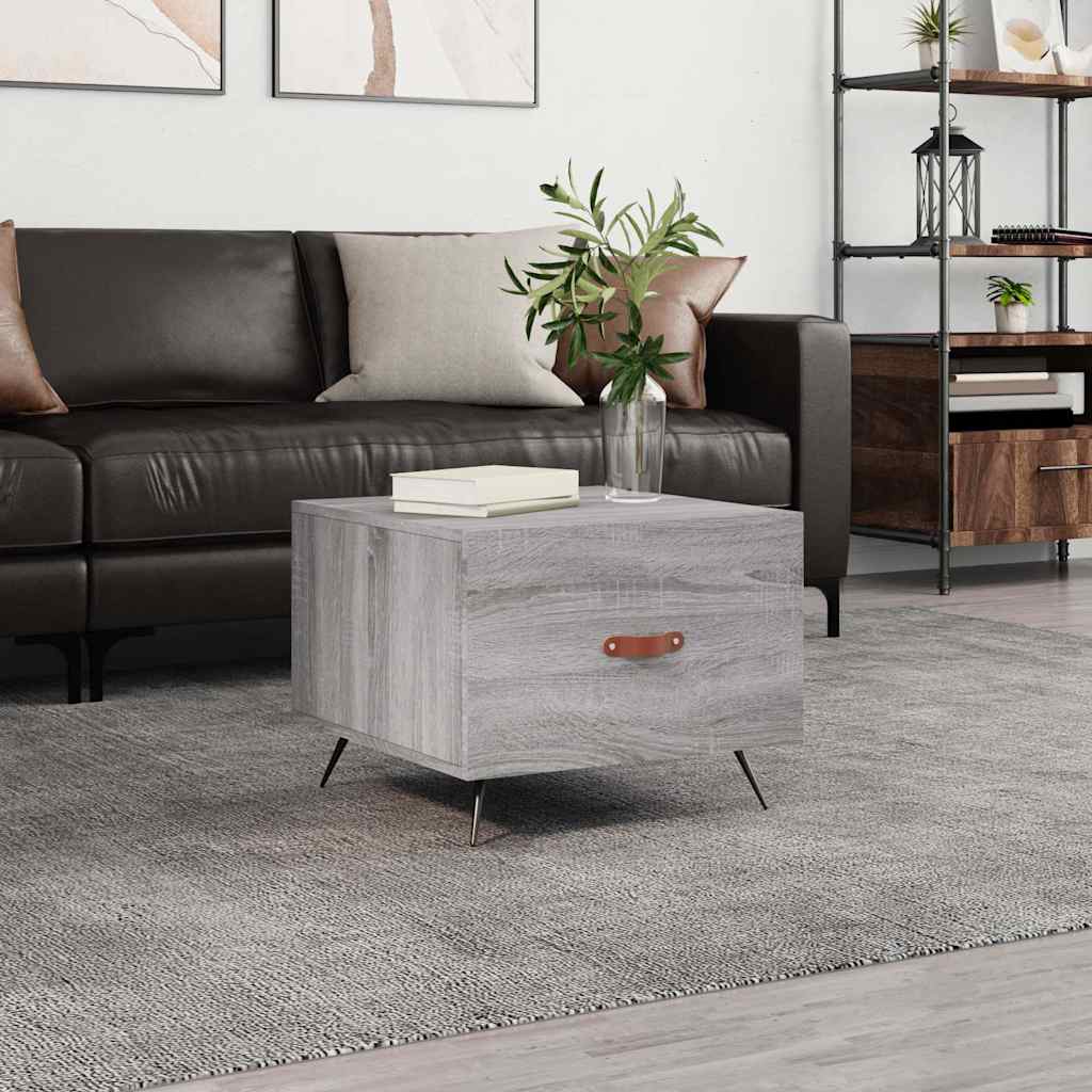 vidaXL Coffee Table Grey Sonoma 50x50x40 cm Engineered Wood