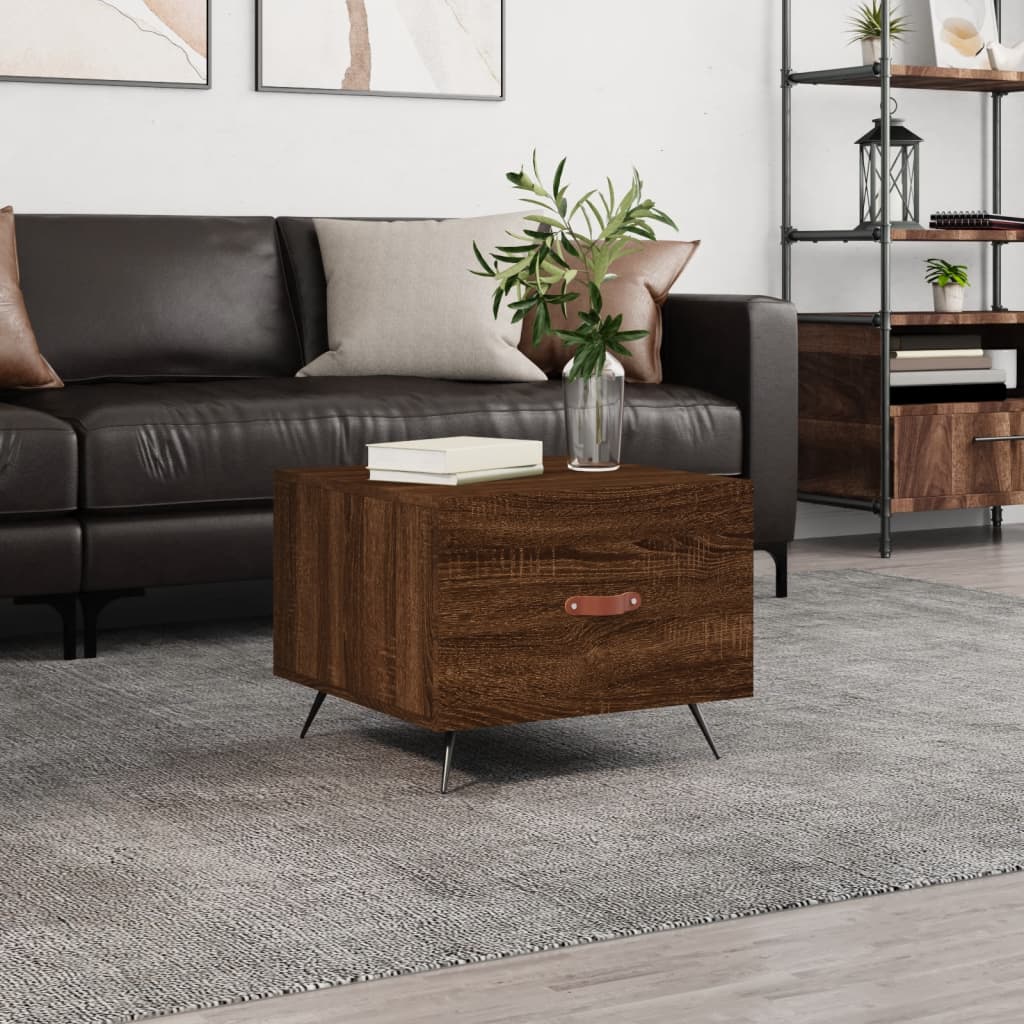 vidaXL Coffee Table Brown Oak 50x50x40 cm Engineered Wood