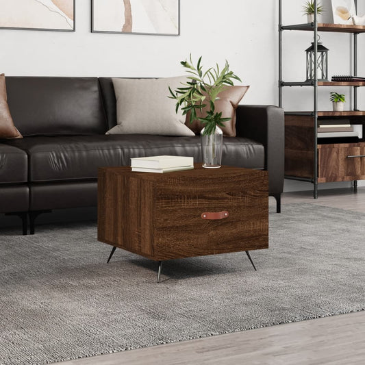 vidaXL Coffee Table Brown Oak 50x50x40 cm Engineered Wood
