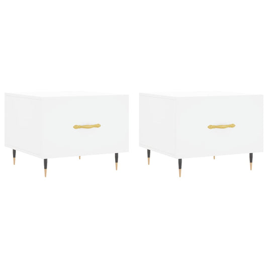 vidaXL Coffee Tables 2 pcs White 50x50x40 cm Engineered Wood