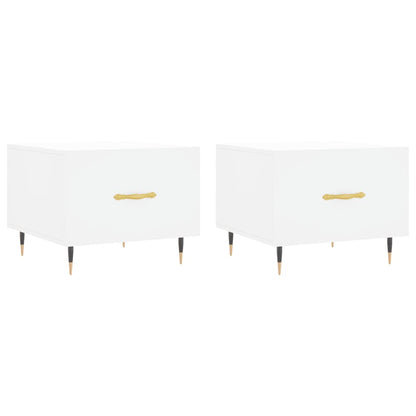 vidaXL Coffee Tables 2 pcs White 50x50x40 cm Engineered Wood