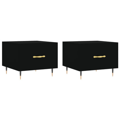 vidaXL Coffee Tables 2 pcs Black 50x50x40 cm Engineered Wood