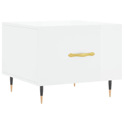 vidaXL Coffee Table High Gloss White 50x50x40 cm Engineered Wood