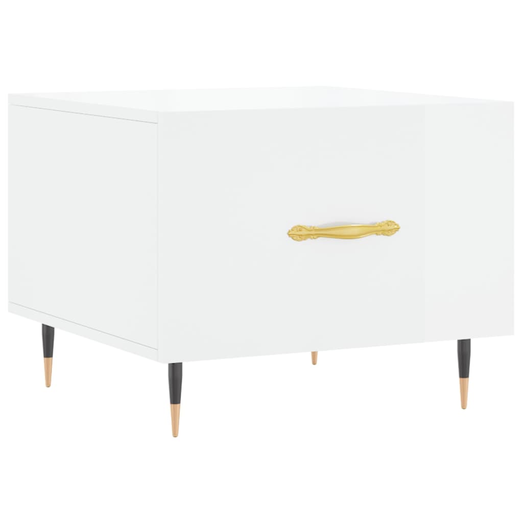 vidaXL Coffee Table High Gloss White 50x50x40 cm Engineered Wood