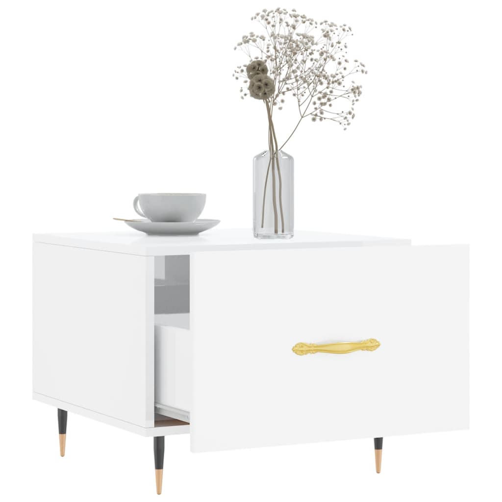 vidaXL Coffee Table High Gloss White 50x50x40 cm Engineered Wood