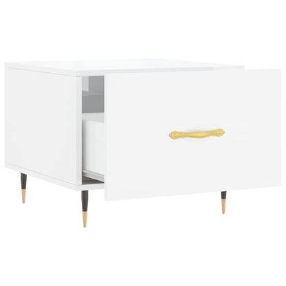 vidaXL Coffee Table High Gloss White 50x50x40 cm Engineered Wood
