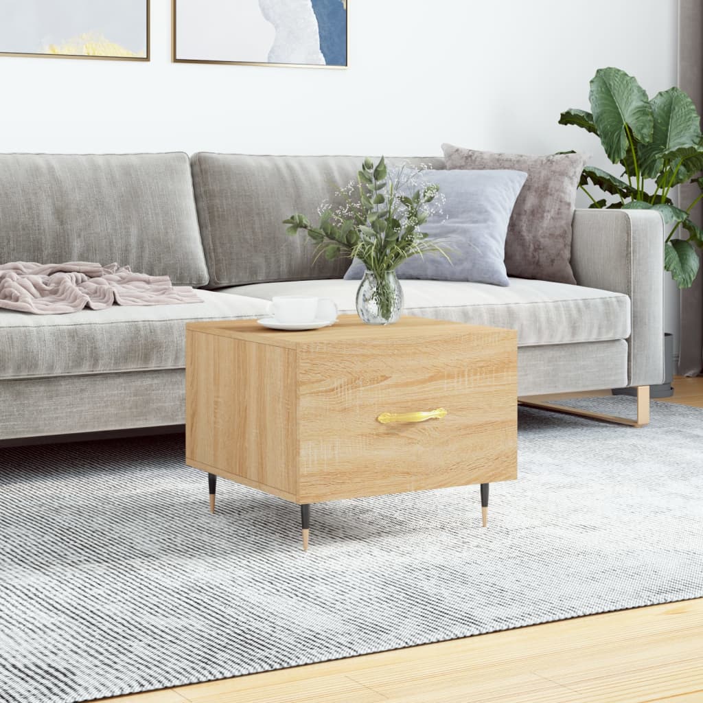 vidaXL Coffee Table Sonoma Oak 50x50x40 cm Engineered Wood