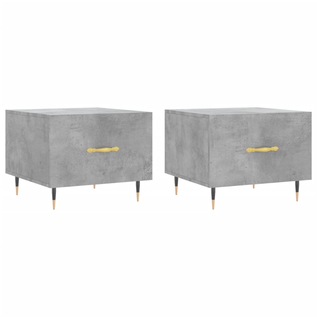 vidaXL Coffee Tables 2 pcs Concrete Grey 50x50x40 cm Engineered Wood