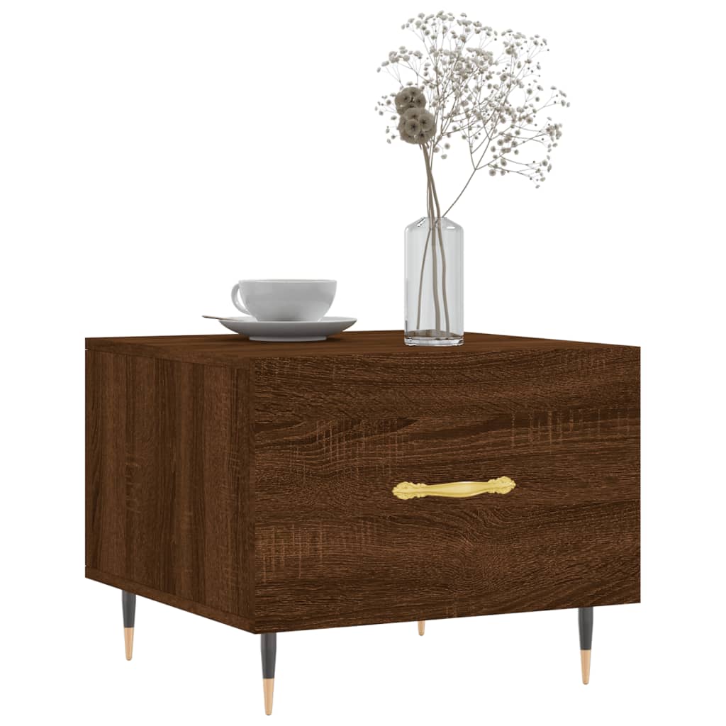 vidaXL Coffee Table Brown Oak 50x50x40 cm Engineered Wood