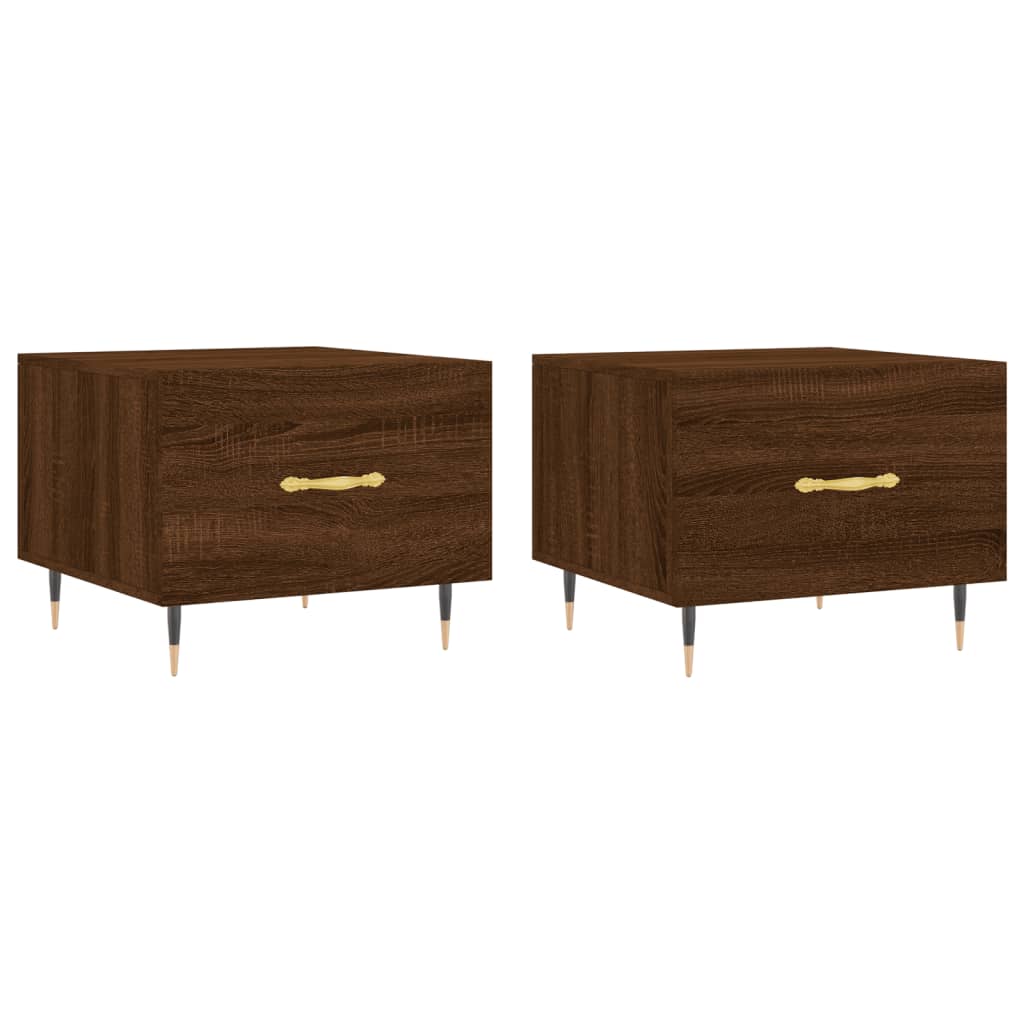 vidaXL Coffee Tables 2 pcs Brown Oak 50x50x40 cm Engineered Wood
