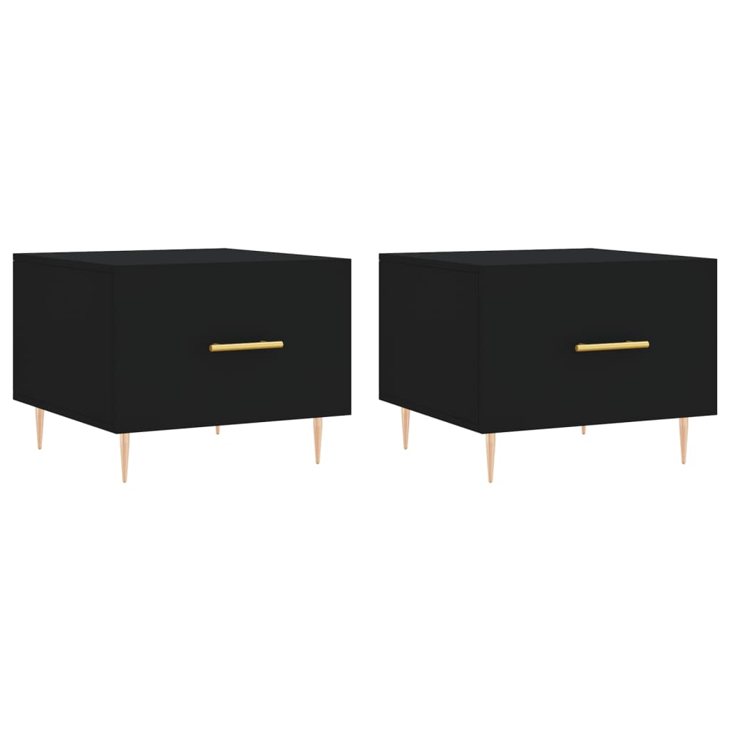 vidaXL Coffee Tables 2 pcs Black 50x50x40 cm Engineered Wood