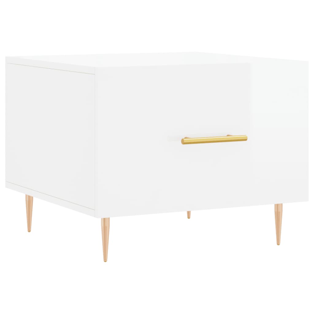 vidaXL Coffee Tables 2pcs High Gloss White 50x50x40 cm Engineered Wood