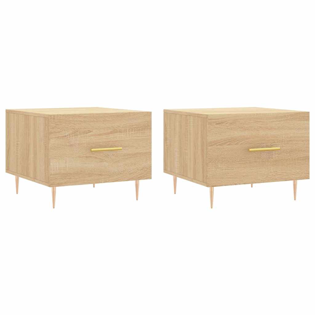 vidaXL Coffee Tables 2 pcs Sonoma Oak 50x50x40 cm Engineered Wood