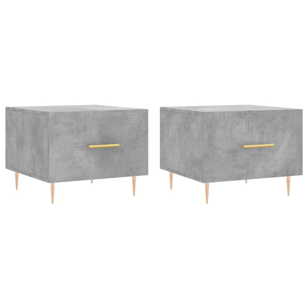 vidaXL Coffee Tables 2 pcs Concrete Grey 50x50x40 cm Engineered Wood