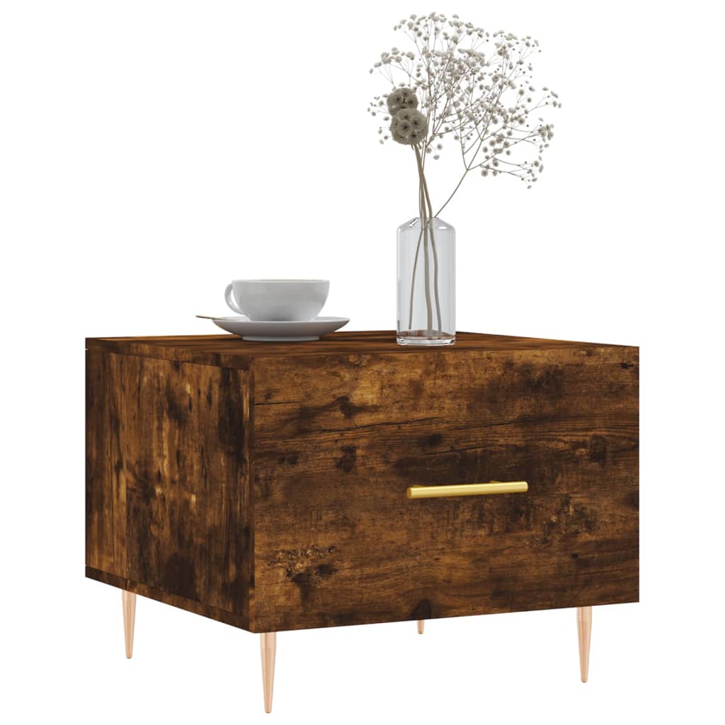 vidaXL Coffee Table Smoked Oak 50x50x40 cm Engineered Wood