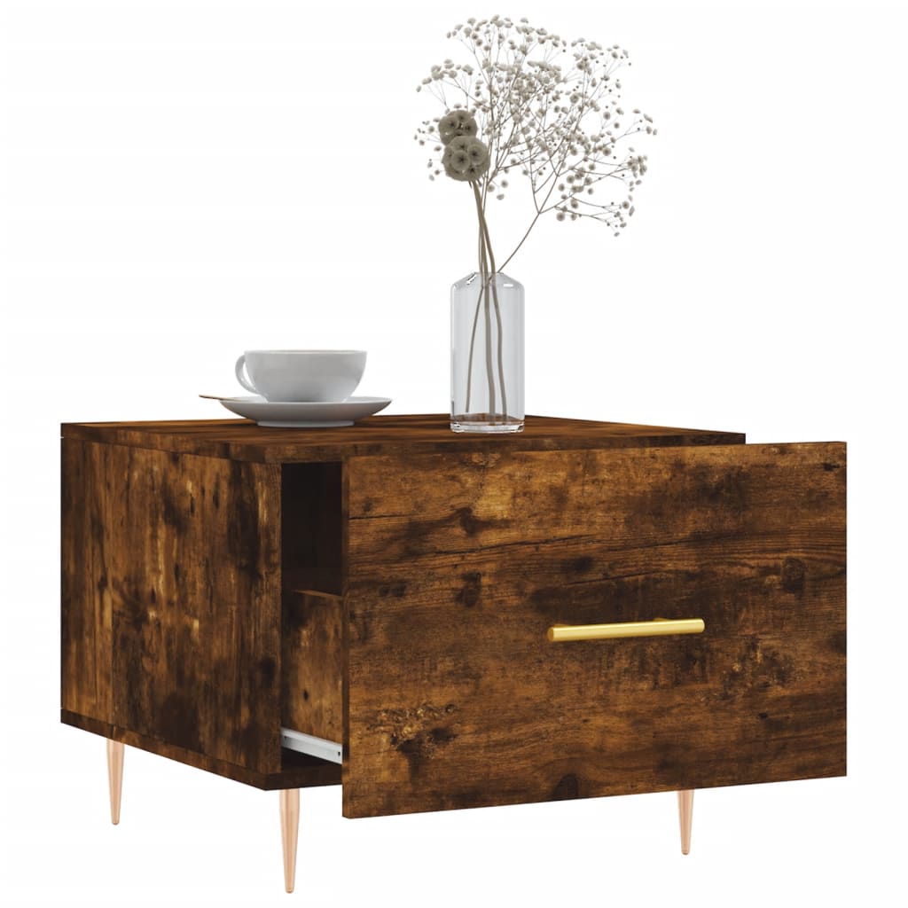 vidaXL Coffee Table Smoked Oak 50x50x40 cm Engineered Wood