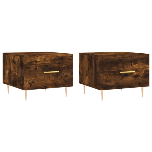 vidaXL Coffee Tables 2 pcs Smoked Oak 50x50x40 cm Engineered Wood